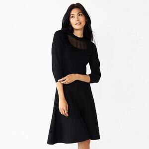 Draper James RSVP Fit & Flare Black Dress – Size XS